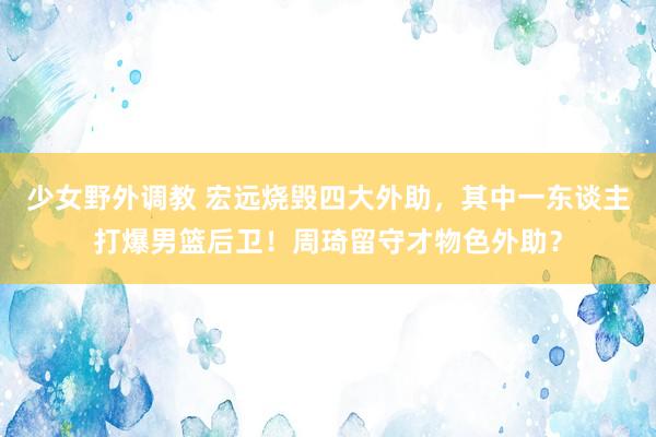 少女野外调教 宏远烧毁四大外助，其中一东谈主打爆男篮后卫！周琦留守才物色外助？