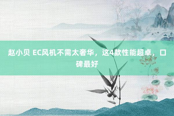 赵小贝 EC风机不需太奢华，这4款性能超卓，口碑最好