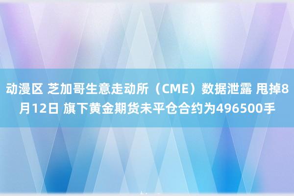 动漫区 芝加哥生意走动所（CME）数据泄露 甩掉8月12日 旗下黄金期货未平仓合约为496500手