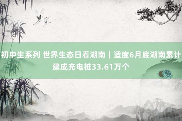 初中生系列 世界生态日看湖南｜适度6月底湖南累计建成充电桩33.61万个