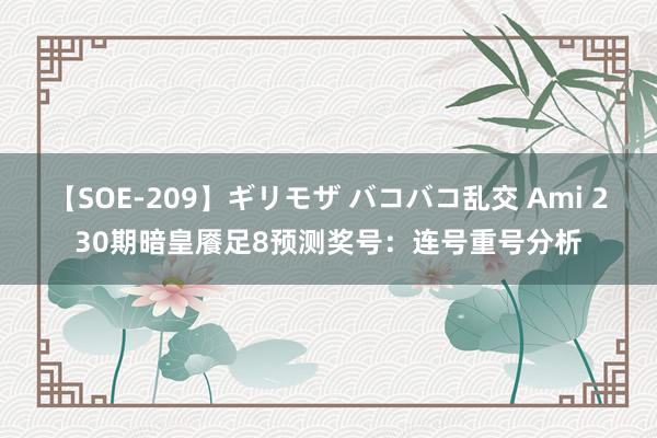 【SOE-209】ギリモザ バコバコ乱交 Ami 230期暗皇餍足8预测奖号：连号重号分析