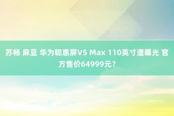 苏畅 麻豆 华为聪惠屏V5 Max 110英寸遭曝光 官方售价64999元？