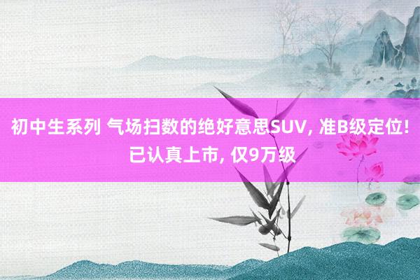 初中生系列 气场扫数的绝好意思SUV， 准B级定位! 已认真上市， 仅9万级