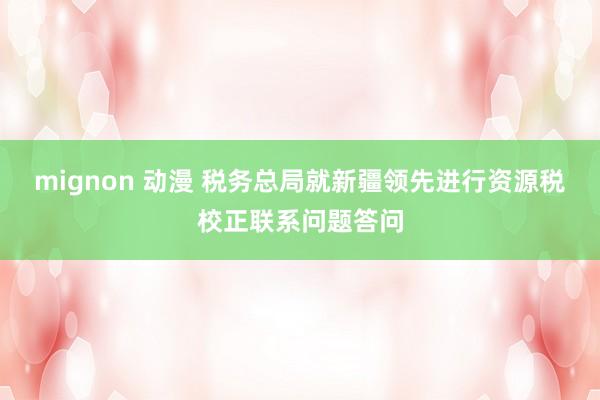 mignon 动漫 税务总局就新疆领先进行资源税校正联系问题答问