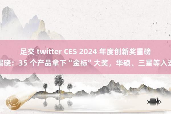 足交 twitter CES 2024 年度创新奖重磅揭晓：35 个产品拿下“金标”大奖，华硕、三星等入选