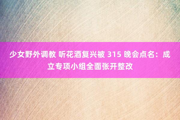 少女野外调教 听花酒复兴被 315 晚会点名：成立专项小组全面张开整改